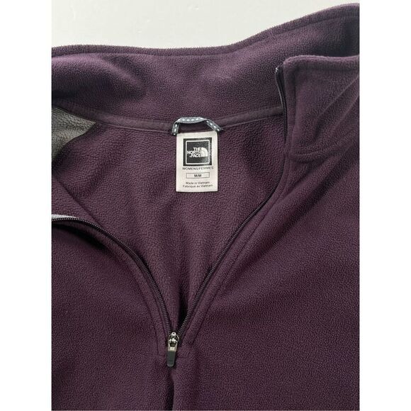 The North Face Womens TKA 100 Plum 1/4 Zip Fleece Mock Neck Pullover Size Medium - Picture 3 of 9
